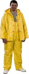MCR Safety - Size XL, Yellow, Rain Three Piece Suit - 57" Chest, Detachable Hood, Take Up Snaps Ankle, Take Up Snaps Wrist - Industrial Tool & Supply
