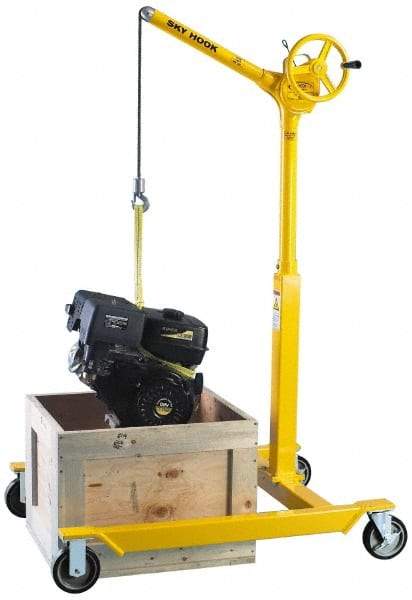 Sky Hook - 500 Lb Load Capacity, Steel Sky Hook Crane - Cherry Picker Mobil Base - Industrial Tool & Supply