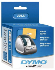 Dymo - 3-1/2" Long, White Die Cut Paper with Semi Perm. Adhesive Shipping Label - For DYMO LabelWriter Printers - Industrial Tool & Supply