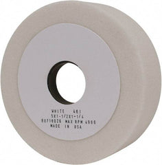 Grier Abrasives - 5" Diam, 1-1/4" Hole Size, 1-1/2" Overall Thickness, 46 Grit, Type 6 Tool & Cutter Grinding Wheel - Coarse Grade, Aluminum Oxide, J Hardness, Vitrified Bond, 4,966 RPM - Industrial Tool & Supply