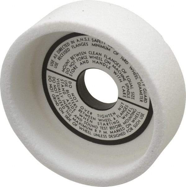 Grier Abrasives - 5" Diam, 1-1/4" Hole Size, 1-1/2" Overall Thickness, 60 Grit, Type 6 Tool & Cutter Grinding Wheel - Medium Grade, Aluminum Oxide, H Hardness, Vitrified Bond, 4,966 RPM - Industrial Tool & Supply