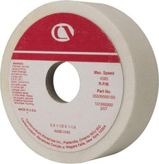 Grier Abrasives - 5" Diam, 1-1/4" Hole Size, 1-1/2" Overall Thickness, 60 Grit, Type 6 Tool & Cutter Grinding Wheel - Medium Grade, Aluminum Oxide, I Hardness, Vitrified Bond, 4,966 RPM - Industrial Tool & Supply