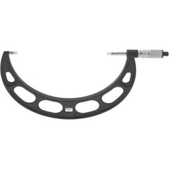 Starrett - 8" to 9" Mechanical Satin Chrome Coated Blade Micrometer - 0.001" Graduation, 0.76mm Blade Thickness, Speeder Thimble - Industrial Tool & Supply