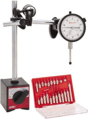 Starrett - 0.001" Graduation, 1" Max Meas, 0-100 Dial Reading, Dial Indicator & Base Kit - 0.001" Resolution, 63mm Base Length x 50mm Base Width x 55mm Base Height - Industrial Tool & Supply