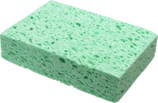 Made in USA - 6" Long x 3-1/2" Wide x 1" Thick Sponge/Scouring Pad - Medium-Duty, Green - Industrial Tool & Supply