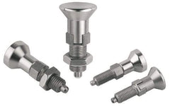 Gibraltar - M8x1, 13mm Thread Length, 4mm Plunger Diam, Lockout Knob Handle Indexing Plunger - Plunger Style D, 15mm Body Length, 38.5mm OAL, Stainless Steel - Industrial Tool & Supply