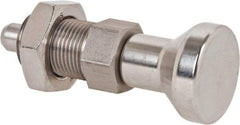 Gibraltar - M20x1.5, 25mm Thread Length, 10mm Plunger Diam, Lockout Knob Handle Indexing Plunger - Plunger Style B, 28mm Body Length, 83mm OAL, Stainless Steel - Industrial Tool & Supply