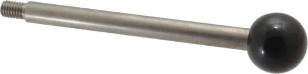 Gibraltar - 3/8-16 Stem, 1.26" Knob Diam, 3/8" Shaft Diam, Type A Gear Lever Arm with Ball Knob - 0.55" Thread Length, 6.06" Handle Length, Stainless Steel Shaft, Phenolic Knob - Industrial Tool & Supply