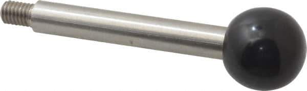 Gibraltar - M6x1 Stem, 0.78" Knob Diam, 0.32" Shaft Diam, Type A Gear Lever Arm with Ball Knob - 0.35" Thread Length, 2.7" Handle Length, Stainless Steel Shaft, Phenolic Knob - Industrial Tool & Supply