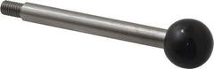 Gibraltar - M8x1.25 Stem, 0.98" Knob Diam, 0.39" Shaft Diam, Type A Gear Lever Arm with Ball Knob - 0.43" Thread Length, 4.04" Handle Length, Stainless Steel Shaft, Phenolic Knob - Industrial Tool & Supply
