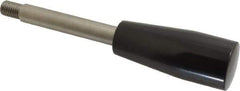 Gibraltar - M10x1.5 Stem, 0.91" Knob Diam, 0.47" Shaft Diam, Type E Gear Lever Arm with Cylindrical Knob - 0.55" Thread Length, 5.31" Handle Length, Stainless Steel Shaft, Phenolic Knob - Industrial Tool & Supply