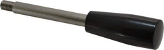 Gibraltar - M10x1.5 Stem, 0.91" Knob Diam, 0.47" Shaft Diam, Type E Gear Lever Arm with Cylindrical Knob - 0.55" Thread Length, 5.91" Handle Length, Stainless Steel Shaft, Phenolic Knob - Industrial Tool & Supply