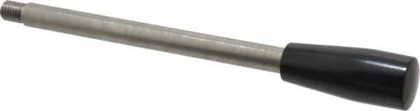 Gibraltar - M12x1.75 Stem, 1.02" Knob Diam, 0.55" Shaft Diam, Type E Gear Lever Arm with Cylindrical Knob - 0.63" Thread Length, 9.06" Handle Length, Stainless Steel Shaft, Phenolic Knob - Industrial Tool & Supply