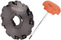 Kennametal - Arbor Hole Connection, 3/8" Cutting Width, 1.466" Depth of Cut, 5" Cutter Diam, 1-1/4" Hole Diam, 4 Tooth Indexable Slotting Cutter - 90° LN Toolholder, LNE 1245... Insert - Industrial Tool & Supply