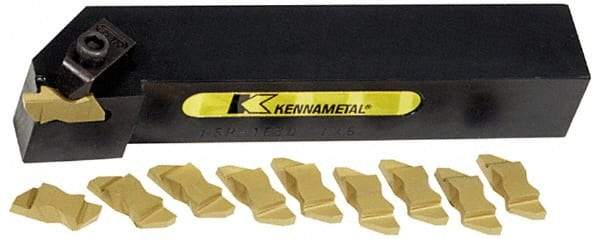 Kennametal - NS, Right Hand, 0.21" Max Depth of Cut, 4.95mm Max Groove Width, Indexable Grooving Tool Holder - N.3R Insert Compatibility, 1" Shank Height, 1" Shank Width, 6" OAL - Industrial Tool & Supply