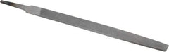 Nicholson - 8" Long, Second Cut, Mill American-Pattern File - Single Cut, 9/64" Overall Thickness, Tang - Industrial Tool & Supply