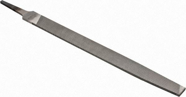 Nicholson - 10" Long, Smooth Cut, Mill American-Pattern File - Single Cut, 11/64" Overall Thickness, Tang - Industrial Tool & Supply