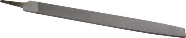 Nicholson - 14" Long, Smooth Cut, Mill American-Pattern File - Single Cut, 1/4" Overall Thickness, Tang - Industrial Tool & Supply
