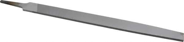 Nicholson - 12" Long, Smooth Cut, Flat American-Pattern File - Double Cut, 9/32" Overall Thickness, Tang - Industrial Tool & Supply