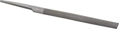 Nicholson - 4" Long, Smooth Cut, Half Round American-Pattern File - Single, Double Cut, 9/64" Overall Thickness, Tang - Industrial Tool & Supply