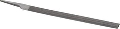Nicholson - 8" Long, Second Cut, Half Round American-Pattern File - Double Cut, 7/32" Overall Thickness, Tang - Industrial Tool & Supply