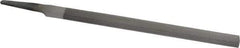 Nicholson - 8" Long, Smooth Cut, Half Round American-Pattern File - Single, Double Cut, 7/32" Overall Thickness, Tang - Industrial Tool & Supply
