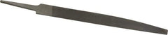 Nicholson - 6" Long, Smooth Cut, Knife American-Pattern File - Double Cut, 5/32" Overall Thickness, Tang - Industrial Tool & Supply