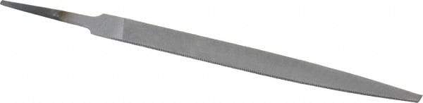 Nicholson - 6" Long, Smooth Cut, Warding American-Pattern File - Double Cut, 5/64" Overall Thickness, Tang - Industrial Tool & Supply