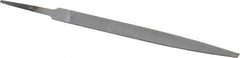 Nicholson - 6" Long, Smooth Cut, Warding American-Pattern File - Double Cut, 5/64" Overall Thickness, Tang - Industrial Tool & Supply