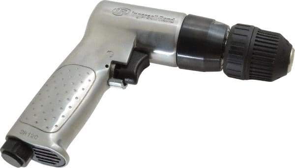 Ingersoll-Rand - 3/8" Reversible Keyless Chuck - Pistol Grip Handle, 2,000 RPM, 4 CFM, 0.5 hp, 85 psi - Industrial Tool & Supply