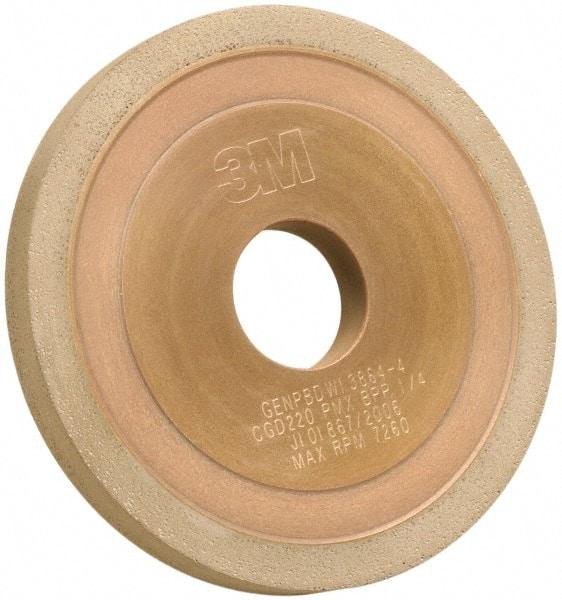 3M - 5" Diam, 1-1/4" Hole Size, 1/4" Overall Thickness, 220 Grit, Type 1 Tool & Cutter Grinding Wheel - Very Fine Grade, CBN, Resinoid Bond - Industrial Tool & Supply