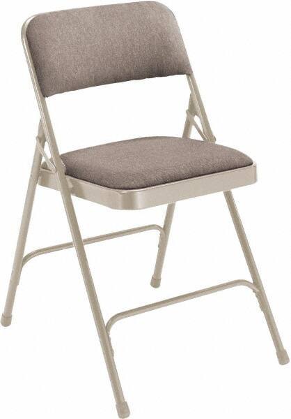 NPS - 18-3/4" Wide x 20-1/4" Deep x 29-1/2" High, Fabric Folding Chair with Fabric Padded Seat - Greystone - Industrial Tool & Supply