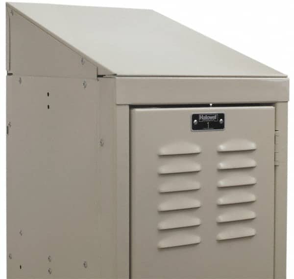 Hallowell - 7" High x 21" Deep, Locker Slope Top End - Industrial Tool & Supply