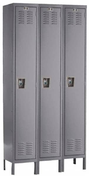 Hallowell - 3 Door, 1 Tier, Ready-Built Wardrobe & Box Lockers - Industrial Tool & Supply