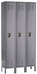 Hallowell - 3 Door, 1 Tier, Ready-Built Wardrobe & Box Lockers - Industrial Tool & Supply