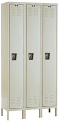 Hallowell - 3 Door, 1 Tier, Ready-Built Wardrobe & Box Lockers - Industrial Tool & Supply