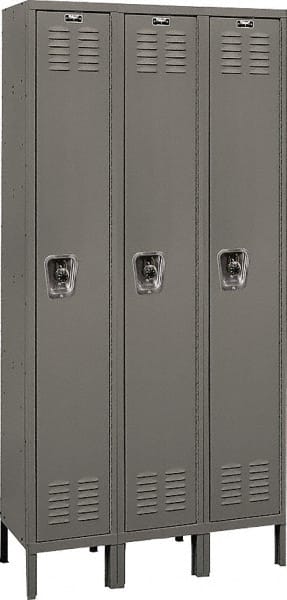 Hallowell - 3 Door, 1 Tier, Ready-Built Wardrobe & Box Lockers - Industrial Tool & Supply