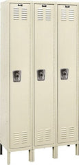 Hallowell - 3 Door, 1 Tier, Ready-Built Wardrobe & Box Lockers - Industrial Tool & Supply