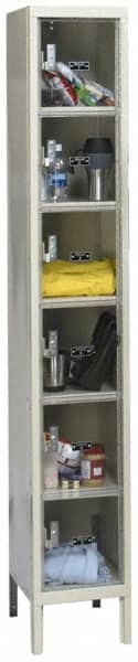 Hallowell - 6 Door, 6 Tier, Safety-View Plus Box Lockers - Industrial Tool & Supply