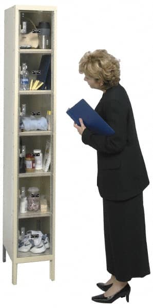 Hallowell - 6 Door, 6 Tier, Safety-View Plus Box Lockers - Industrial Tool & Supply