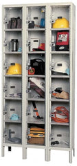 Hallowell - 18 Door, 6 Tier, Safety-View Plus Box Lockers - Industrial Tool & Supply