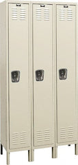 Hallowell - 3 Door, 1 Tier, Galvanite Corrosion Resistant Wardrobe & Box Lockers - Industrial Tool & Supply