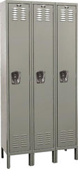 Hallowell - 3 Door, 1 Tier, Premium Wardrobe Lockers - Industrial Tool & Supply