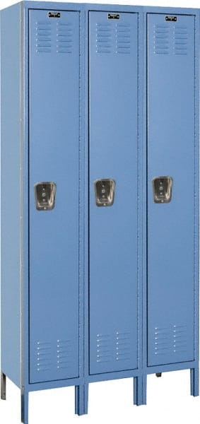 Hallowell - 3 Door, 1 Tier, Premium Wardrobe Lockers - Industrial Tool & Supply