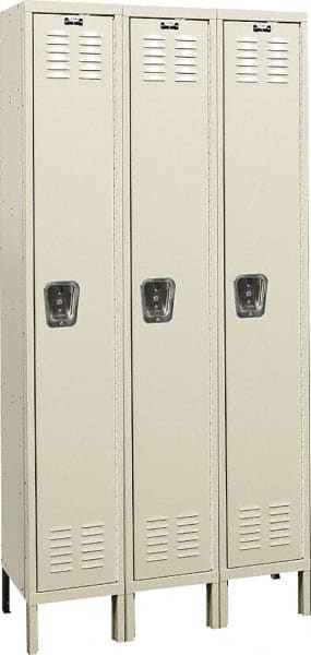 Hallowell - 3 Door, 1 Tier, Premium Wardrobe Lockers - Industrial Tool & Supply
