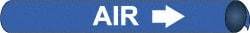 NMC - Pipe Marker with Air Legend and Arrow Graphic - 10 to 10" Pipe Outside Diam, White on Blue - Industrial Tool & Supply