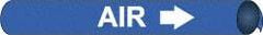 NMC - Pipe Marker with Air Legend and Arrow Graphic - 10 to 10" Pipe Outside Diam, White on Blue - Industrial Tool & Supply