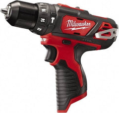 Milwaukee Tool - 12 Volt 3/8" Keyless Chuck Cordless Hammer Drill - 0 to 22,500 BPM, 0 to 400 & 0 to 1,500 RPM, Reversible - Industrial Tool & Supply