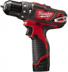 Milwaukee Tool - 12 Volt 3/8" Keyless Chuck Cordless Hammer Drill - 0 to 22,500 BPM, 0 to 400 & 0 to 1,500 RPM, Reversible - Industrial Tool & Supply