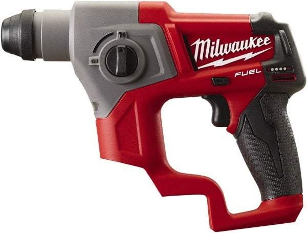 Milwaukee Tool - 12 Volt SDS Plus Chuck Cordless Rotary Hammer - 0 to 6,200 BPM, 0 to 900 RPM, Reversible - Industrial Tool & Supply